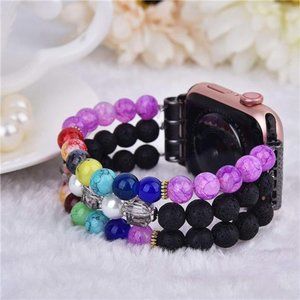 Only Band Compatible with Apple Watch Band Charm Bracelet Elastic Band Scrunchie